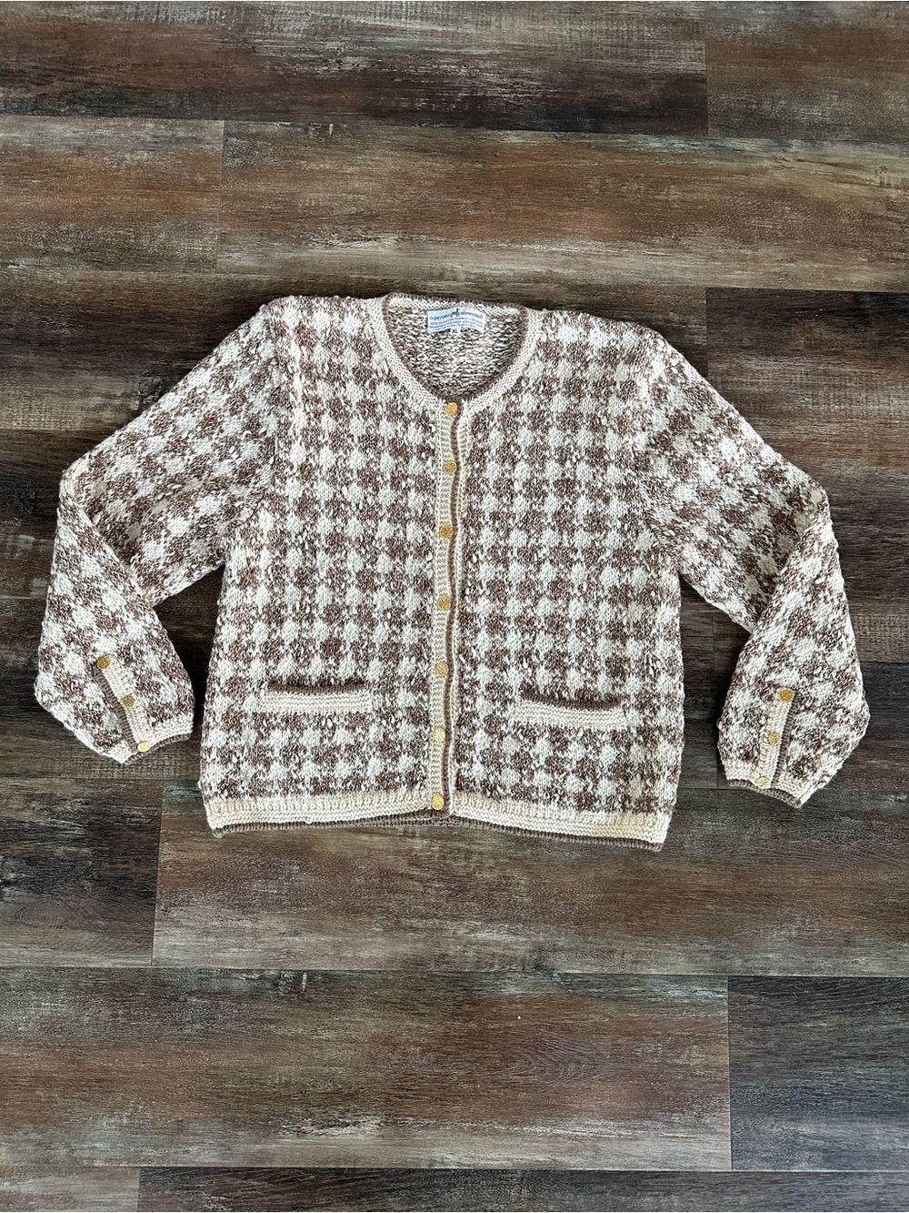 Vintage Peruvian Connection Handknit Merino Wool  Cardigan Size XL